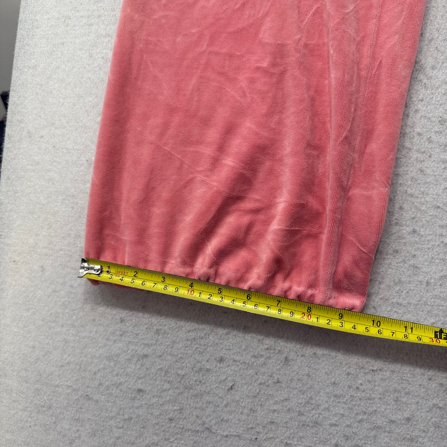 Juicy Couture Wrap you up in my love Women Coral Pink Velour Flared Pant Size XL
