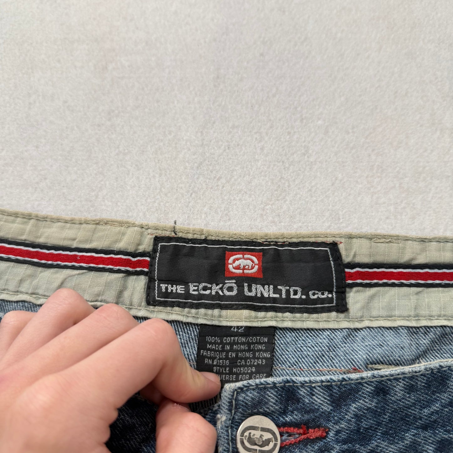 Ecko Unltd Men's Medium Blue Denim Baggy Carpenter Shorts Utility Pocket Size 42