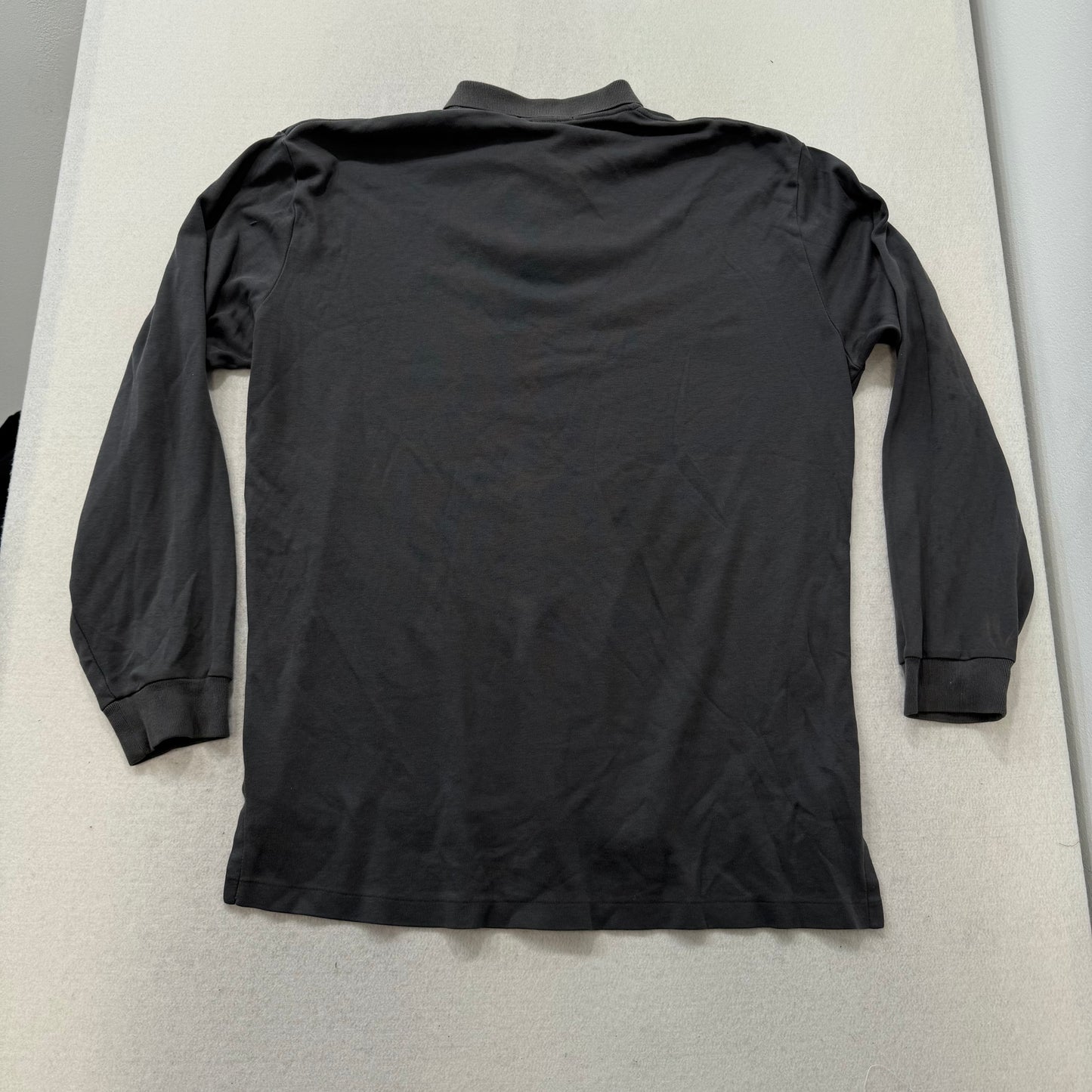 Polo by Ralph Lauren Charcoal Gray Cotton Polo Shirt Long Sleeve Collared Size L