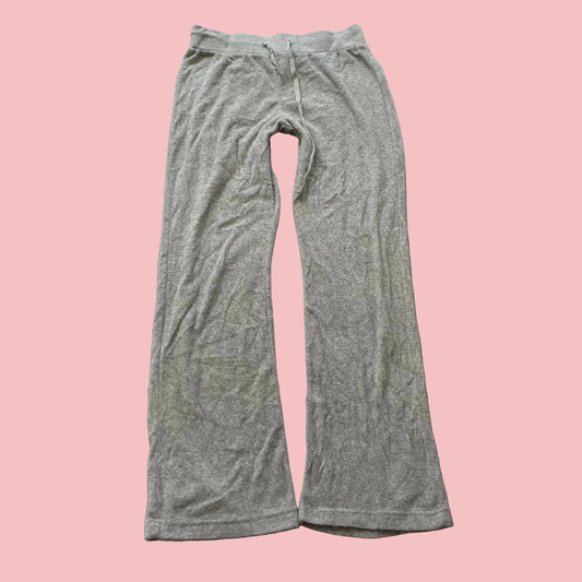 Vintage Juicy Couture Women's Heather Gray Terry Cloth Flared Track Pant Size S