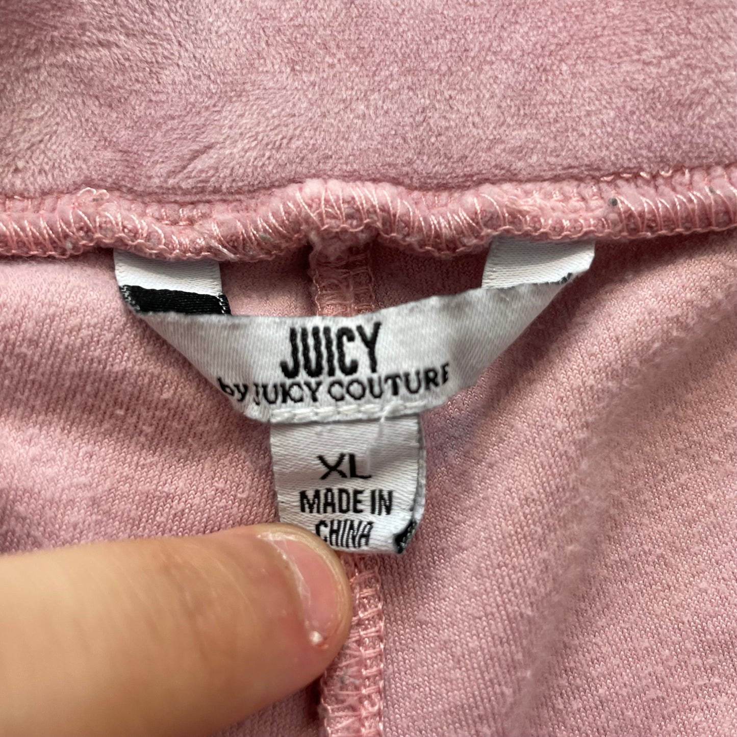 Juicy Couture Women's Rose Pink Velour Flared Leg Track Pant Classic Fit Size XL