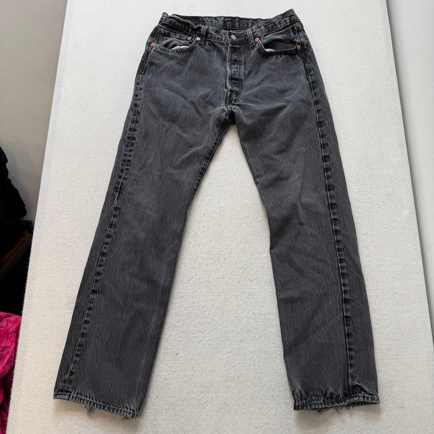 Levi Strauss & Co. 501 Men's Onyx Denim Straight Leg Jeans Button Fly Size 34