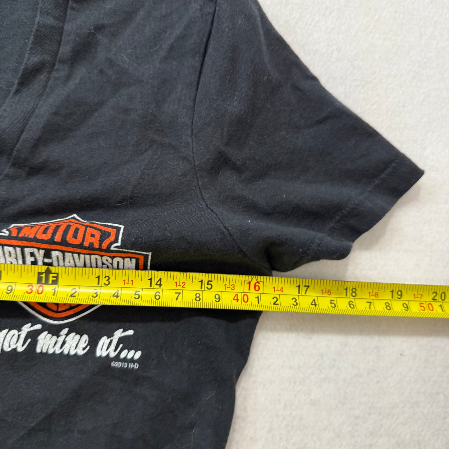 Harley-Davidson Women's Black T-Shirt Short Sleeves V-Neck Graphic Tee Size S