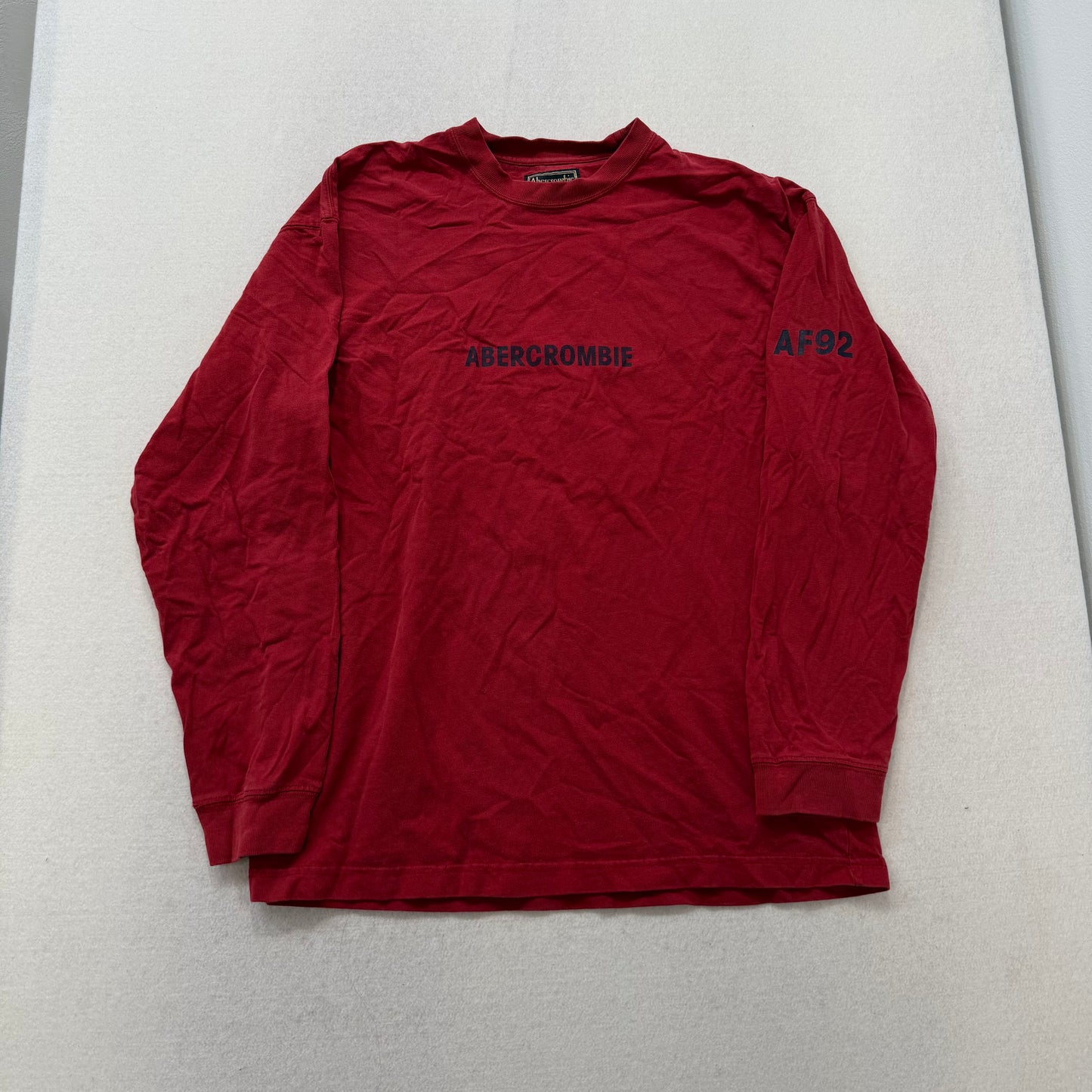 Abercrombie & Fitch Red AF92 Snowmobile Marathon Long Sleeve T-Shirt Size S
