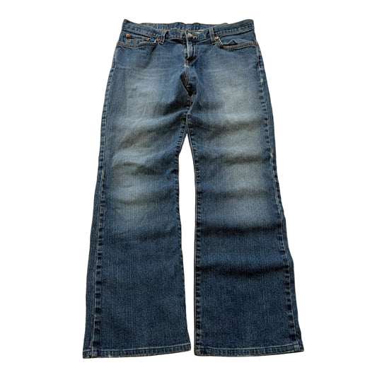 Vintage Lucky Brand Dungarees Men's Blue Flared Leg Denim Jeans Classic - W33