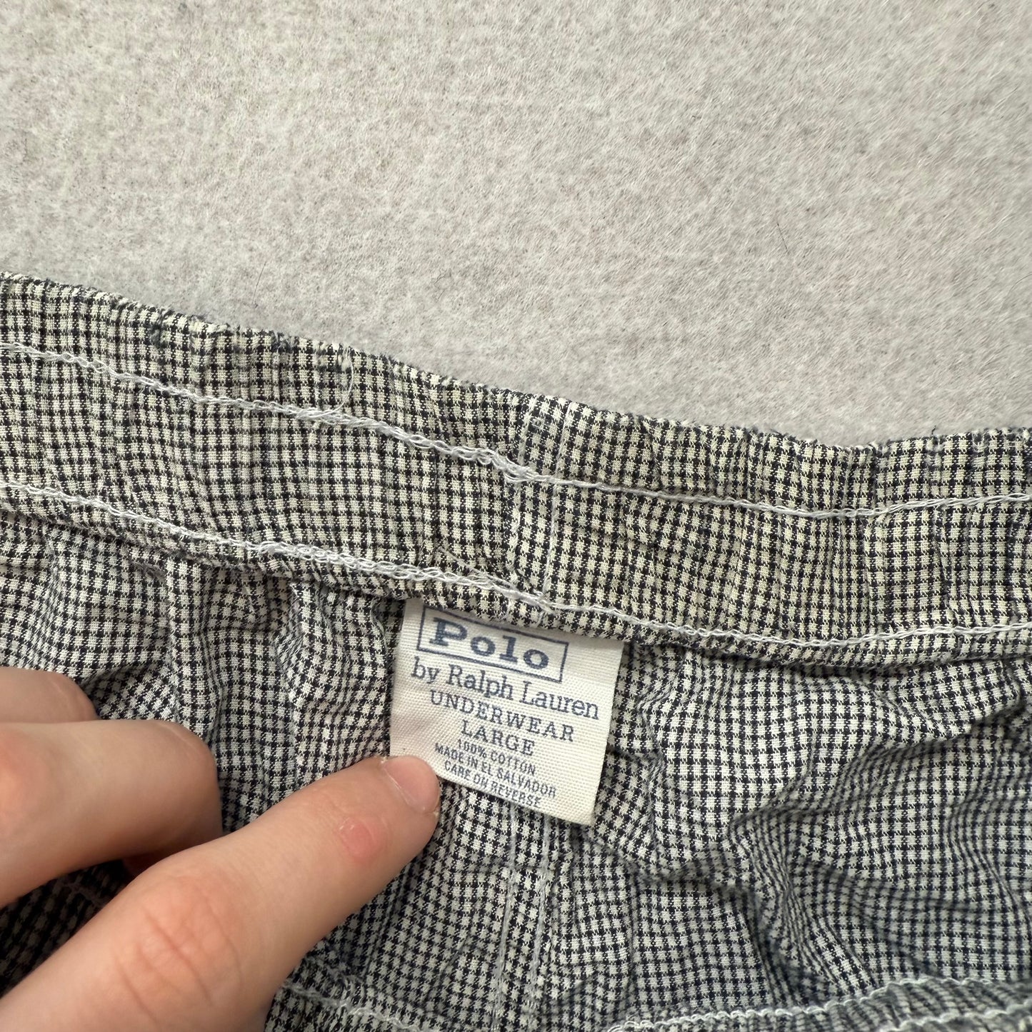 Polo Ralph Lauren Men's Black White Gingham Plaid Pajama Pants Sleepwear Size L