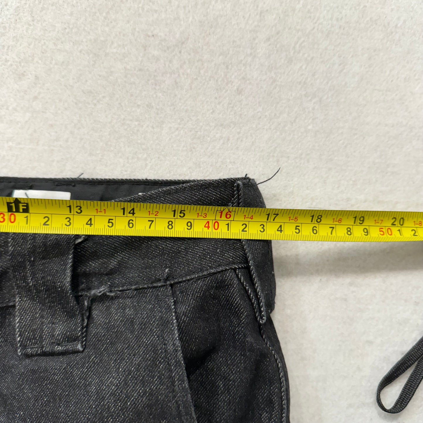 FB County Mens Black Cotton Blend Baggy Fit Cargo Denim Pants Streetwear Size 32