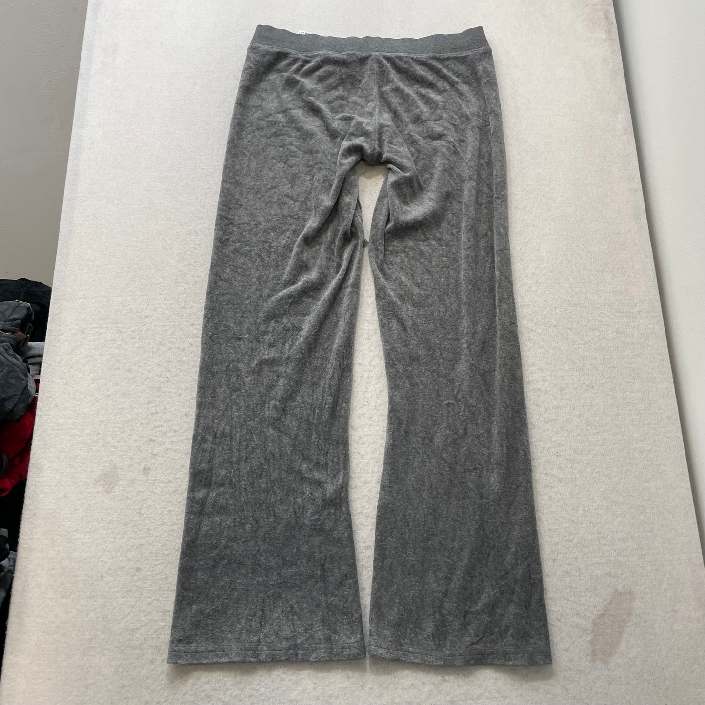 Juicy Couture Women's Gray Velour Flared Track Pant Drawstring Loungewear Size M