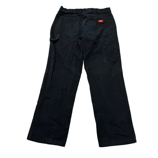 Dickies Men's Black Canvas Carpenter Pants Workwear Straight Leg Size 34 x 32