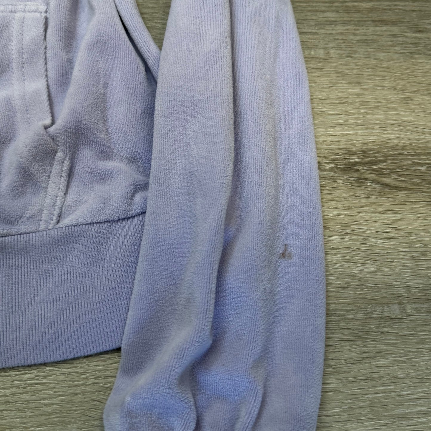 Vintage Juicy Couture Women's Lavender Velour Full Zip Hoodie Loungewear Size L