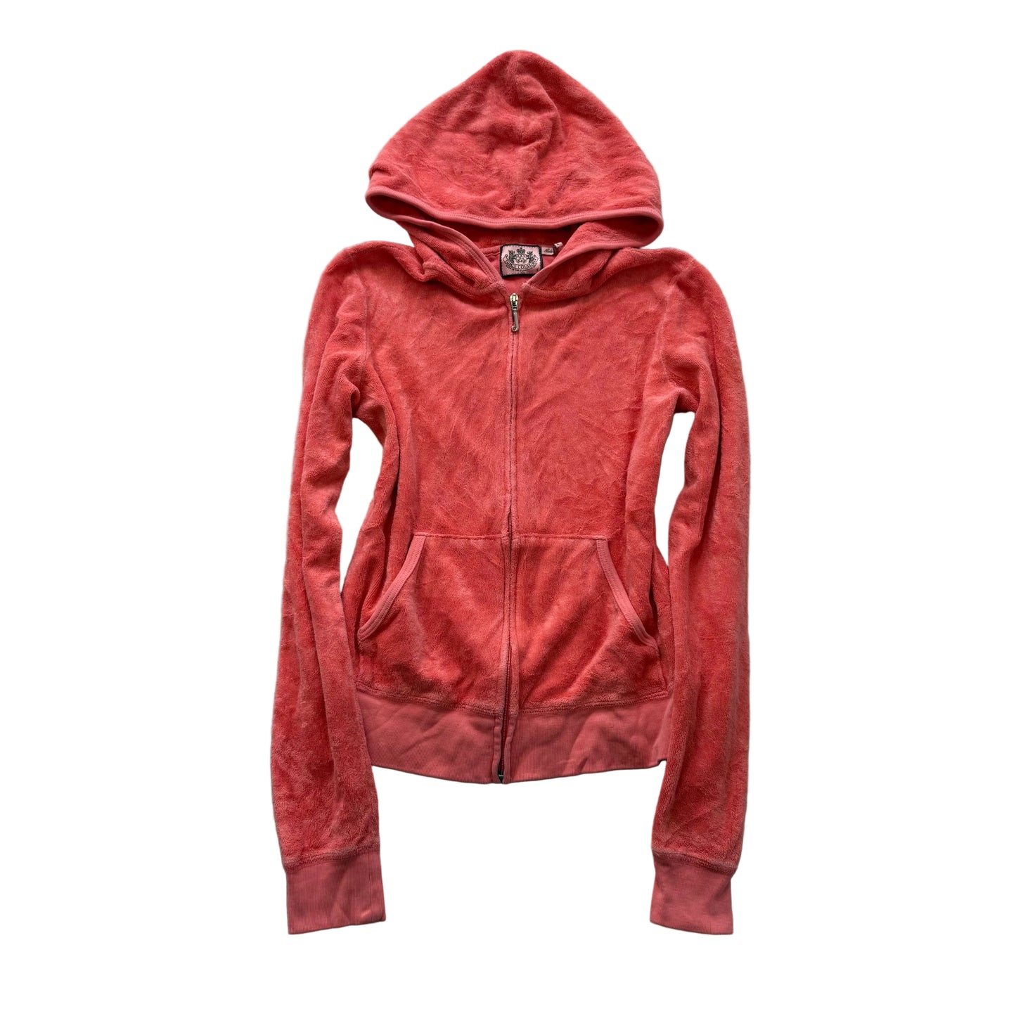 Vintage Juicy Couture Women's Guava Terrycloth Zip Up Hoodie Loungewear Size S