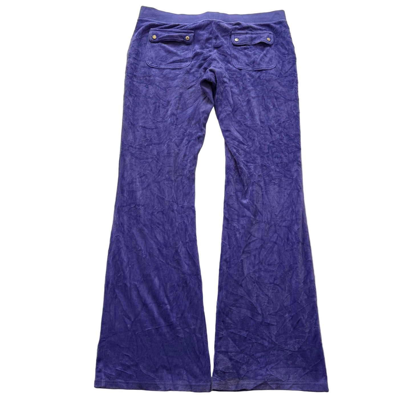 Juicy Couture Women's Light Indigo Velour Flare Leg Track Pants Loungwear Size L