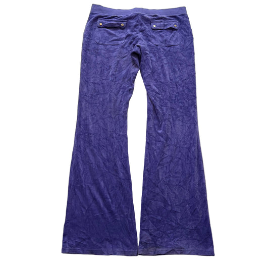 Juicy Couture Women's Light Indigo Velour Flare Leg Track Pants Loungwear Size L