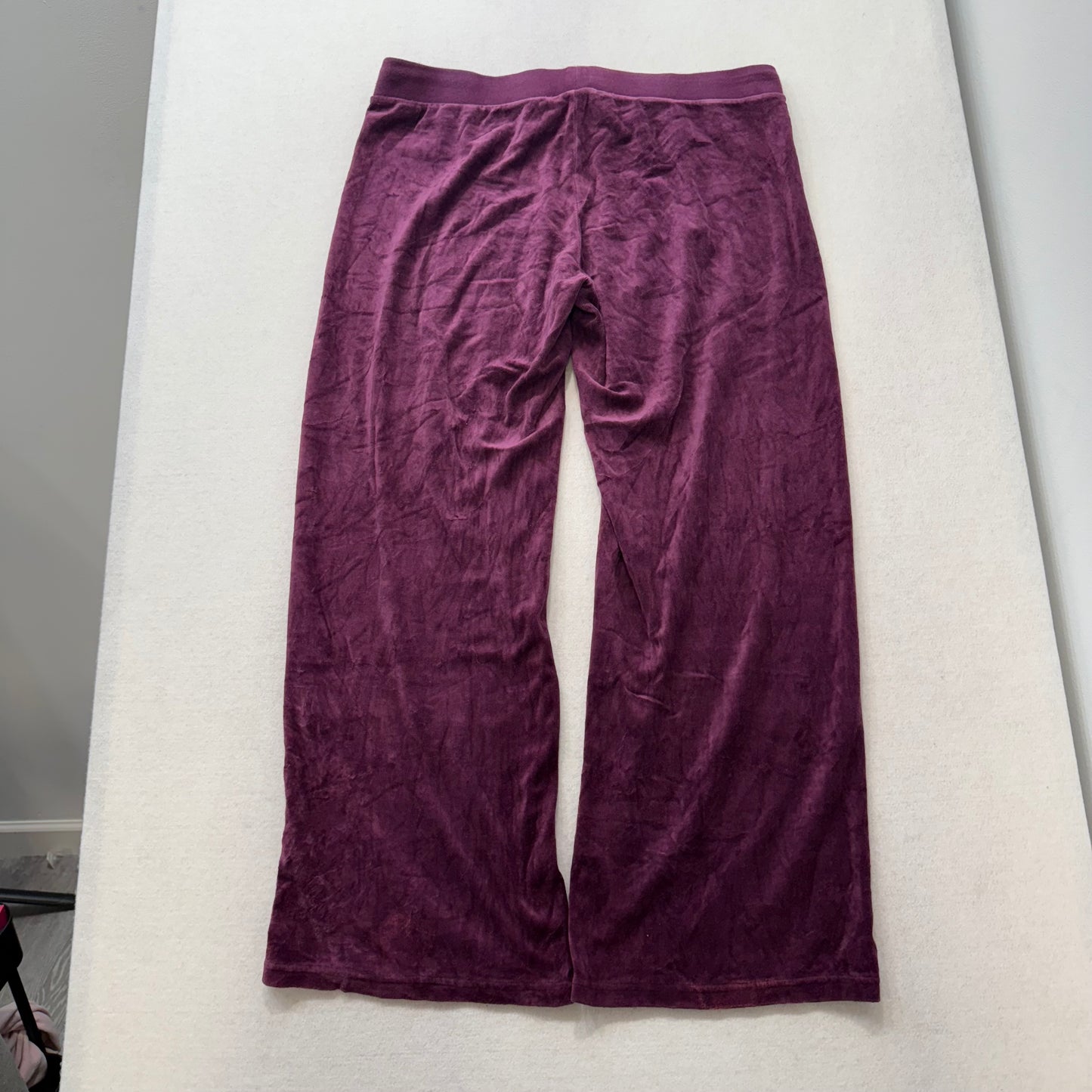 Vintage Juicy Couture Purple Drawstring Flare Velour Pants Size XL