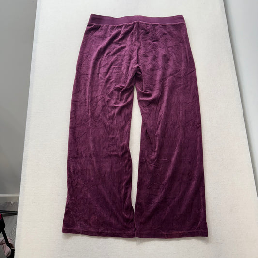 Vintage Juicy Couture Purple Drawstring Flare Velour Pants Size XL