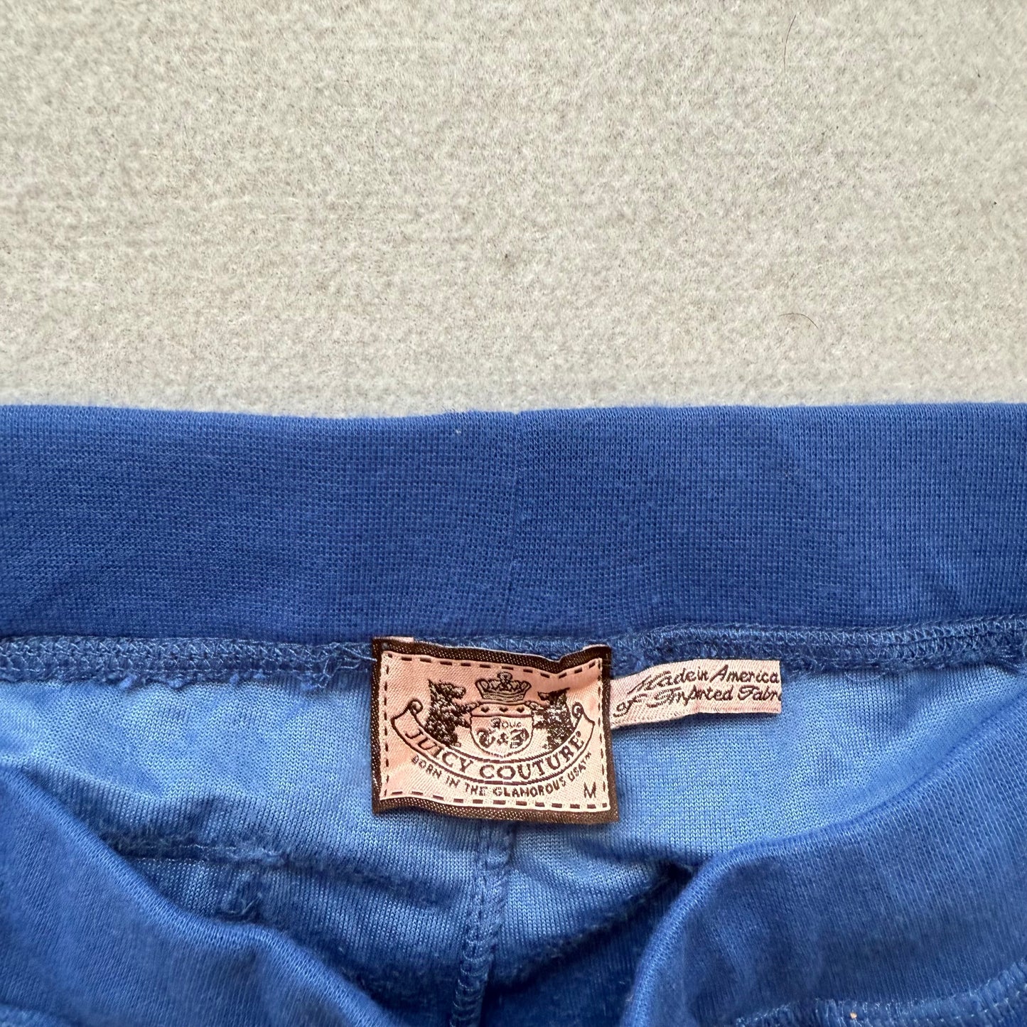 Juicy Couture Women's Royal Blue Velour Flared Track Pant Flap Pockets Size M