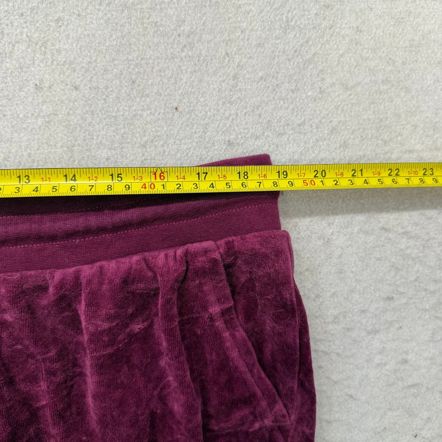 Juicy Couture Womens Plum Velour Flared Track Pant Drawstring Loungewear Size XL