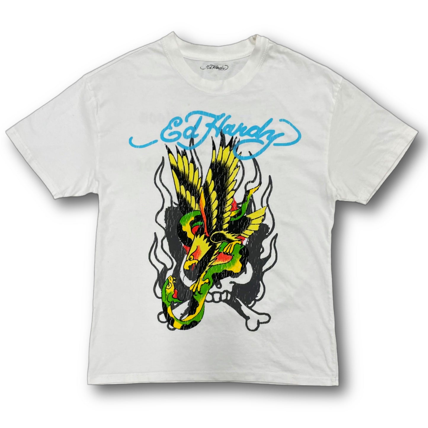 ED HARDY “Eagle Snake” WHITE OVERSIZED T SHIRT - Clean Curriculums 