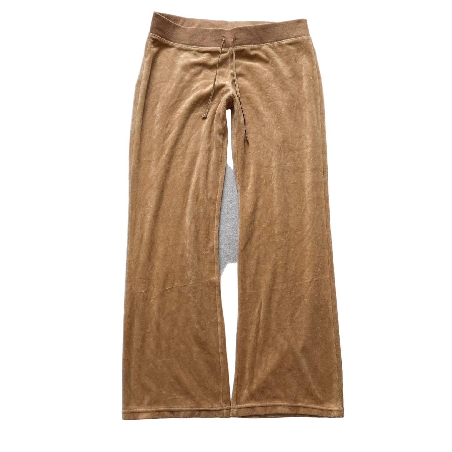 Juicy Couture Women's Camel Velour Flared Track Pant Loungewear Low Rise Size M