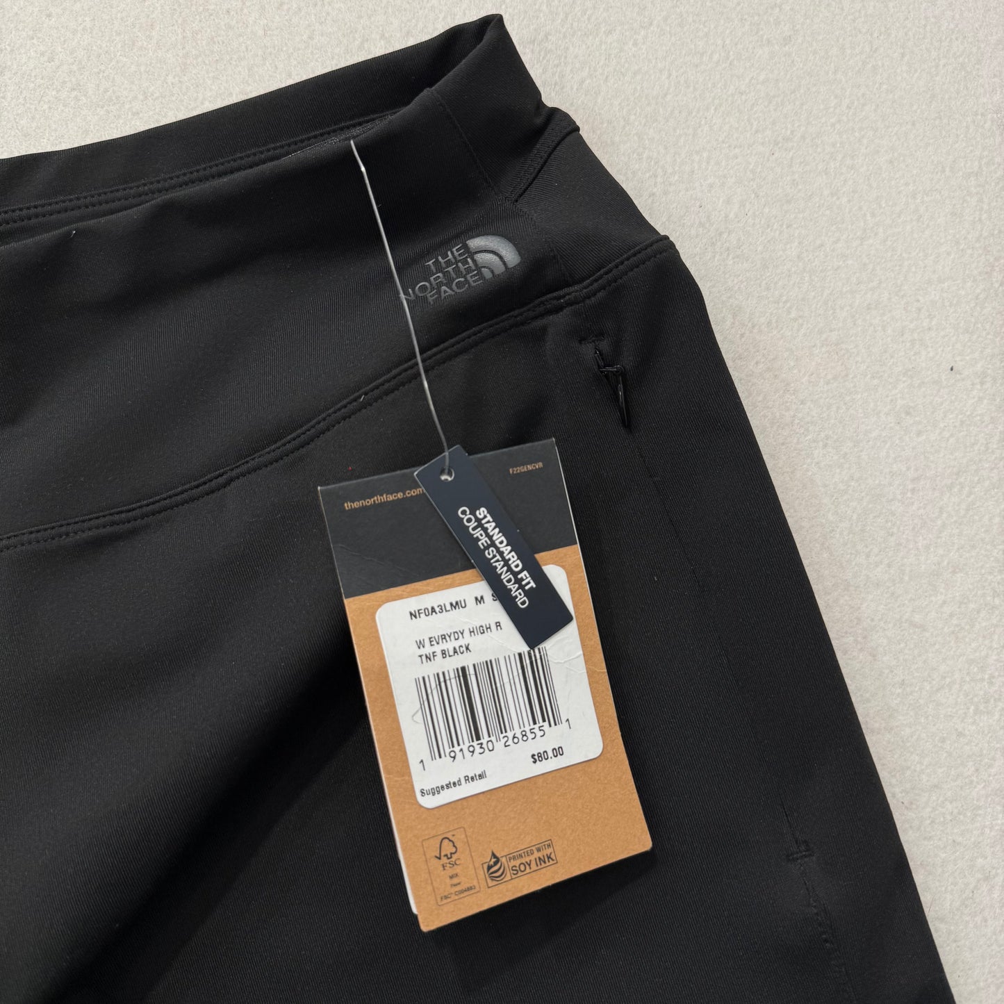 The North Face Women's Black Synthetic Blend Leggings Zippered Pockets Size M
