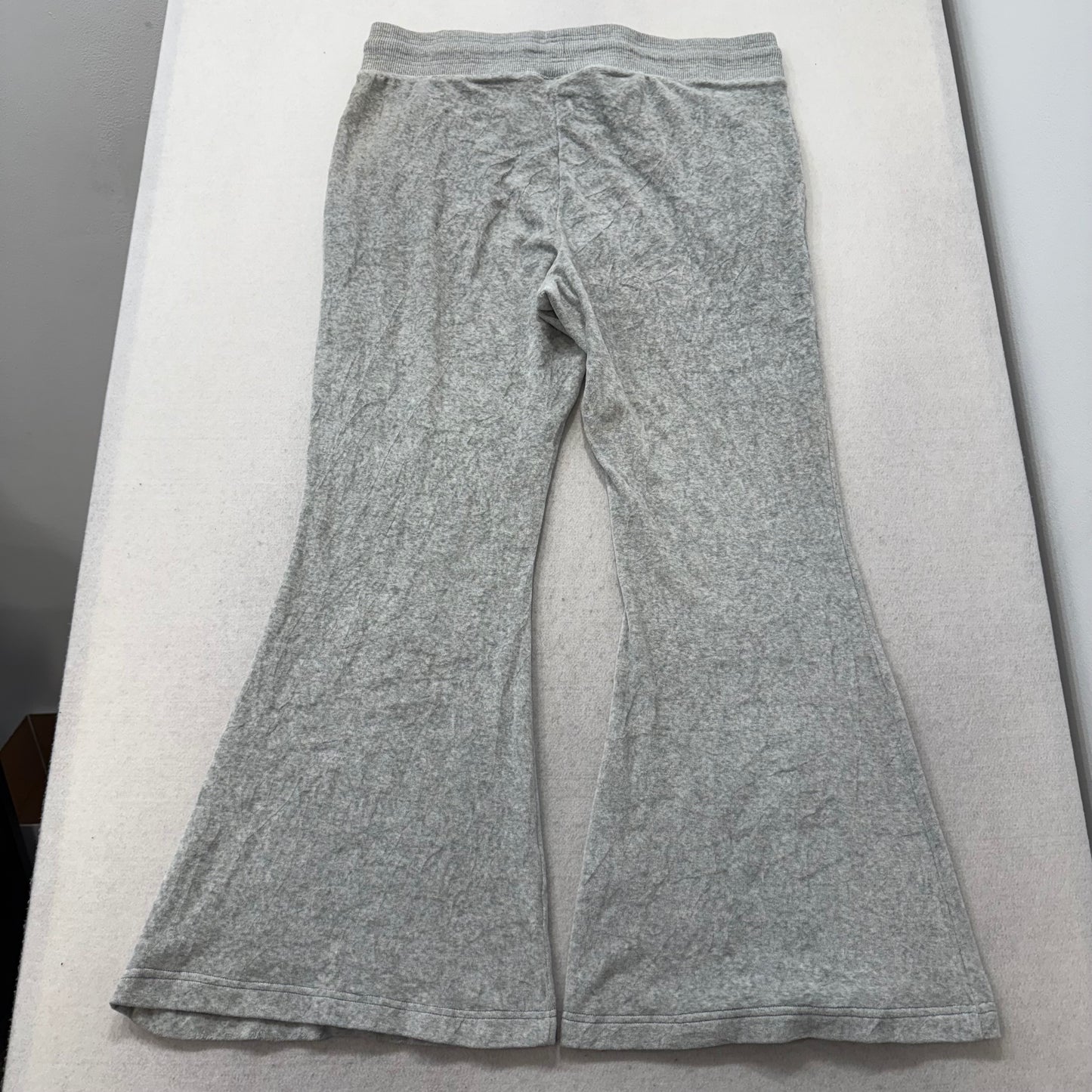 Juicy Couture Women Heather Gray Terrycloth Bell Bottom Flare Track Pant Size XL
