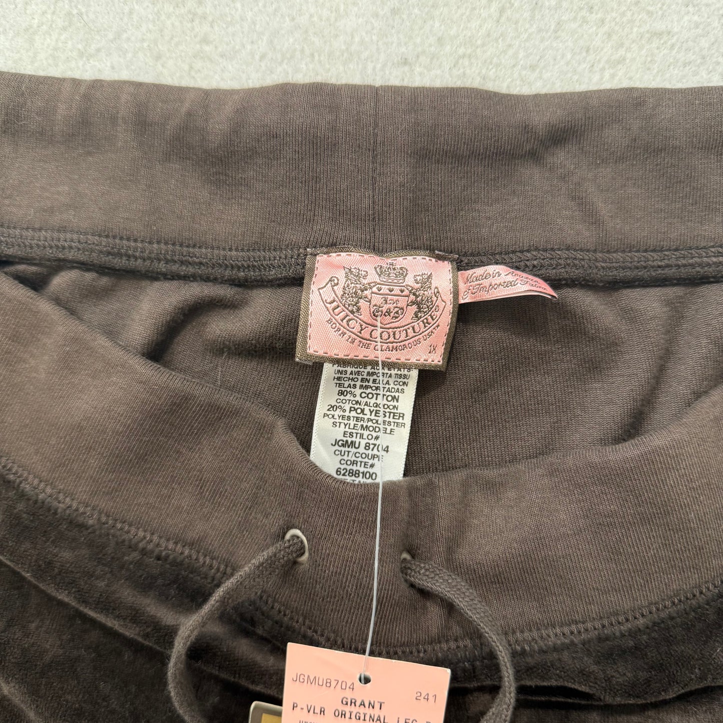 Juicy Couture Womens Dark Brown Velour Flared Leg Track Pants Loungewear Size 1X