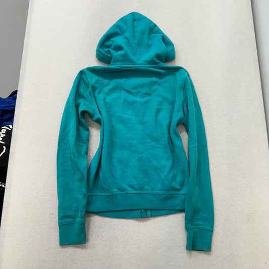 Aeropostale Teal Blue Embroidered Logo Full-Zip Hoodie Drawstring Classic Size S