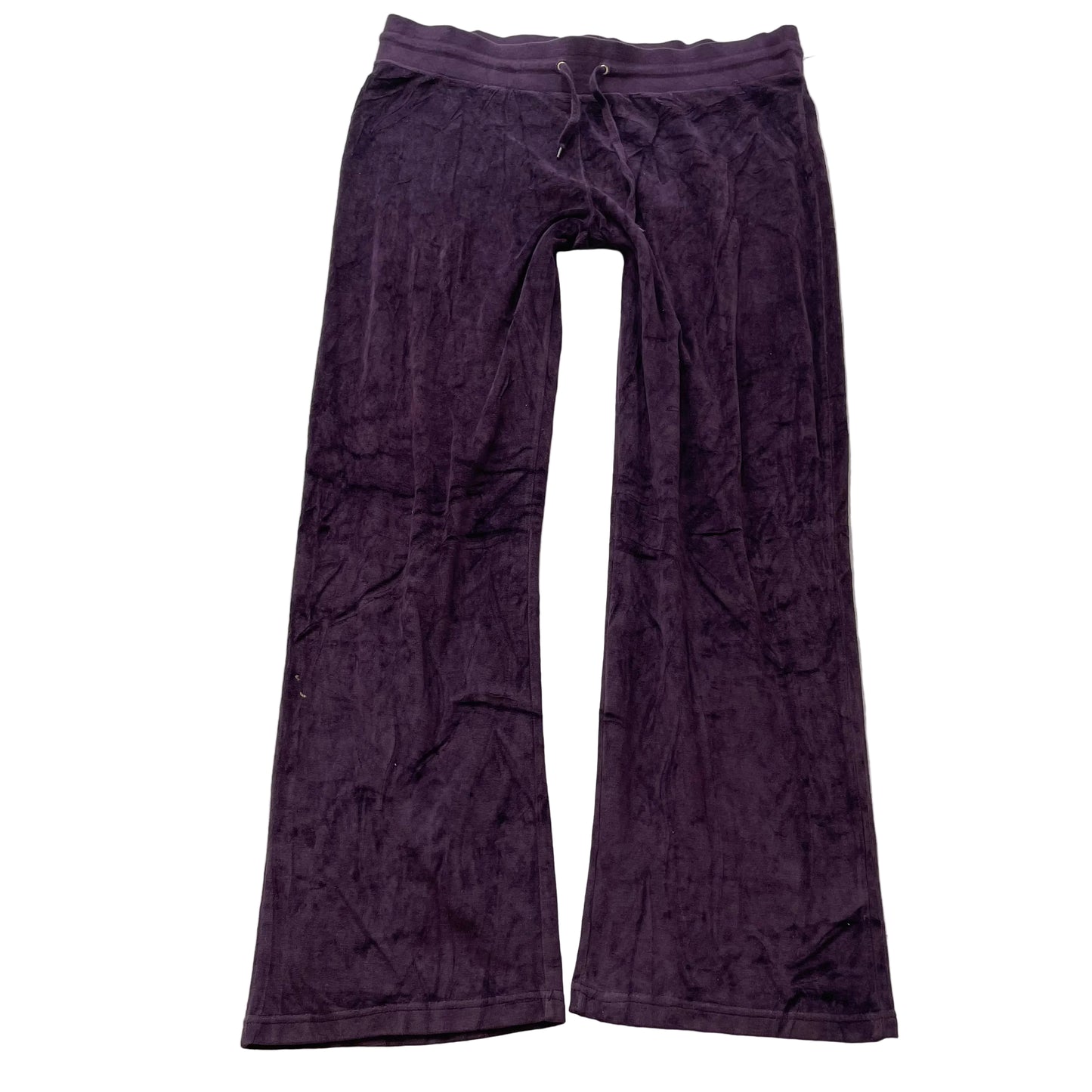 Vintage Juicy Couture Women's Deep Purple Velour Flared Leg Track Pant Size L