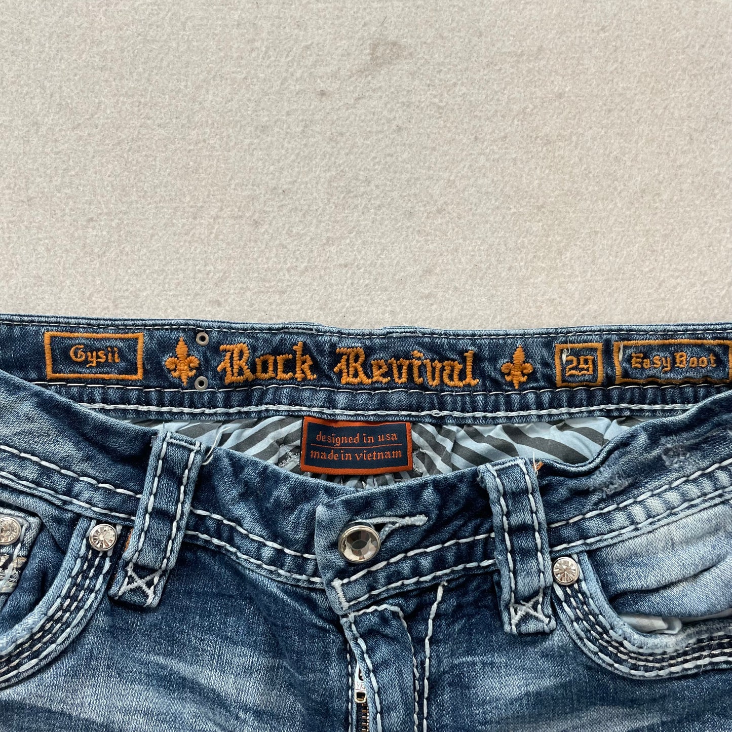 Rock Revival Gysii Easy Boot Women's Blue Bootcut Jeans Pockets Classic Size 29