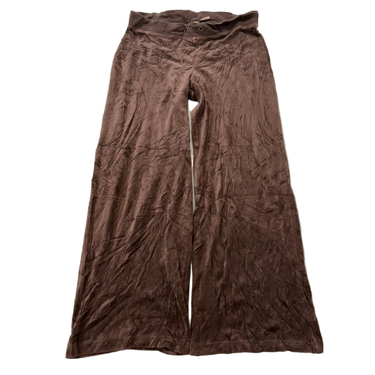 Juicy Couture Women's Brown Velour Flared Wide Leg Track Pant Loungewear Size M