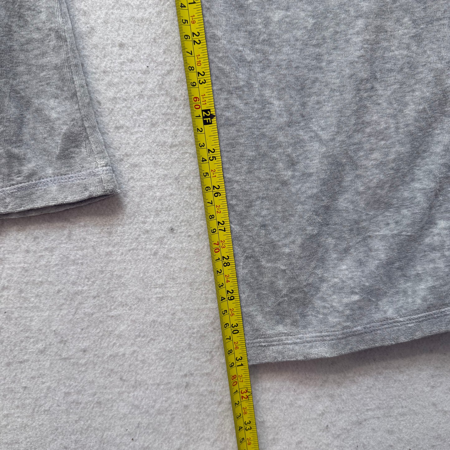 Vintage Juicy Couture Women's Gray Velour Flared Track Pant Flap Pockets Size L