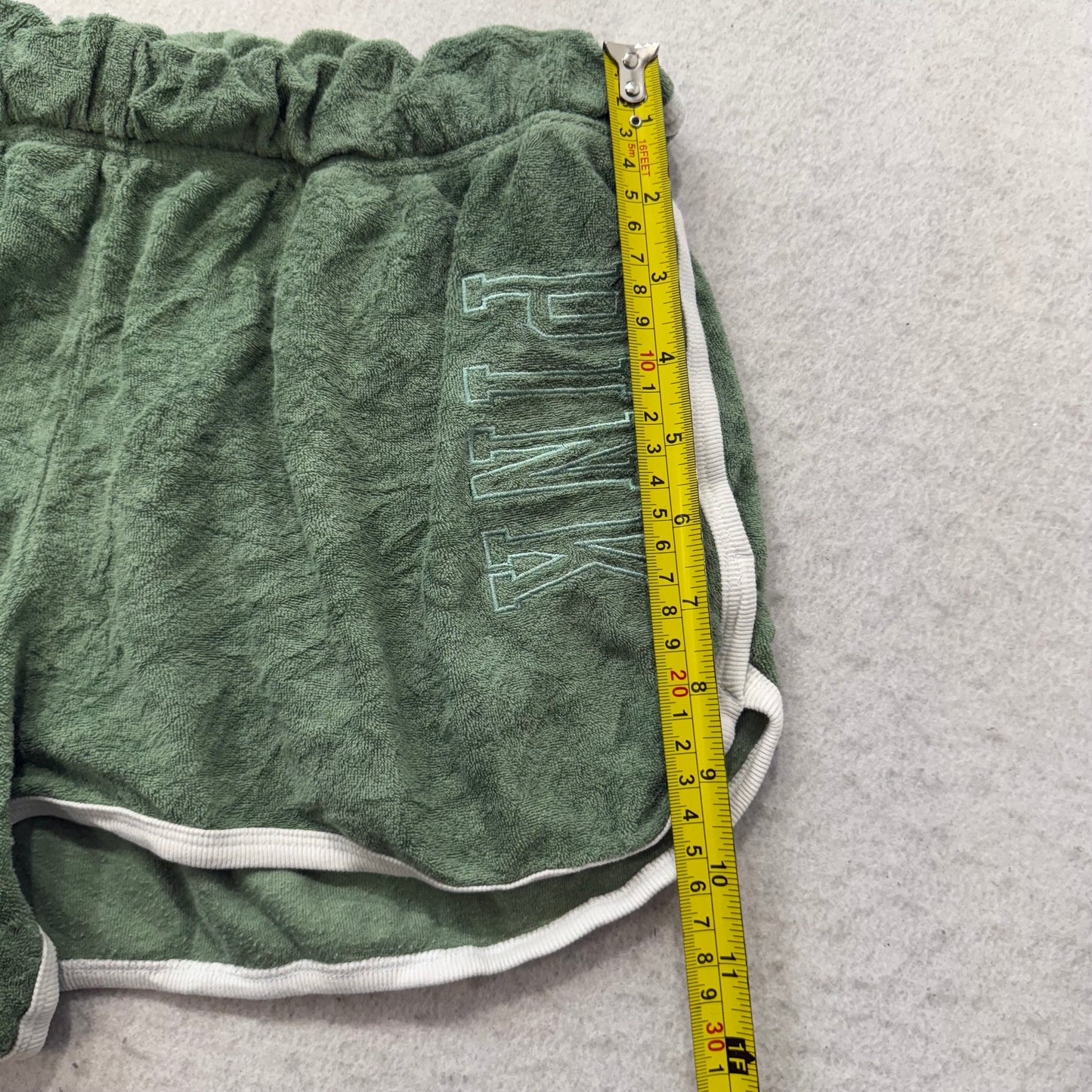 Victoria’s Secret PINK Women's Soft Pine Terry Cloth Varsity Shorts Beach Size L