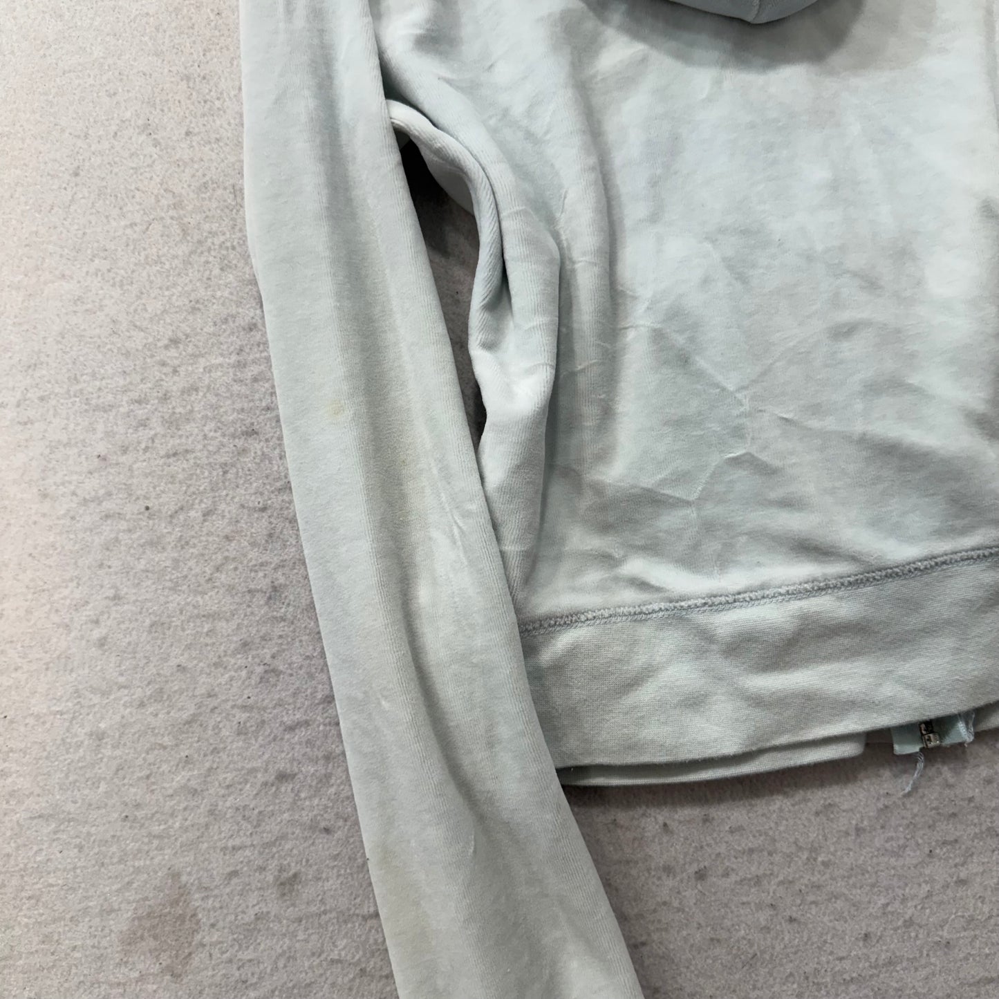 Vintage Juicy Couture Women's Light Mint Velour Zip-Up Hoodie Loungewear Size S