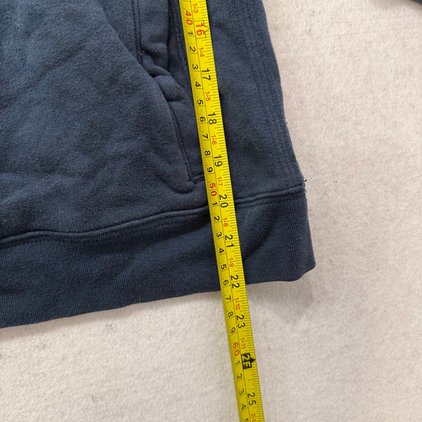 Hollister Navy Cotton Blend Pullover Hoodie Kangaroo Pocket Seagull Logo Size L