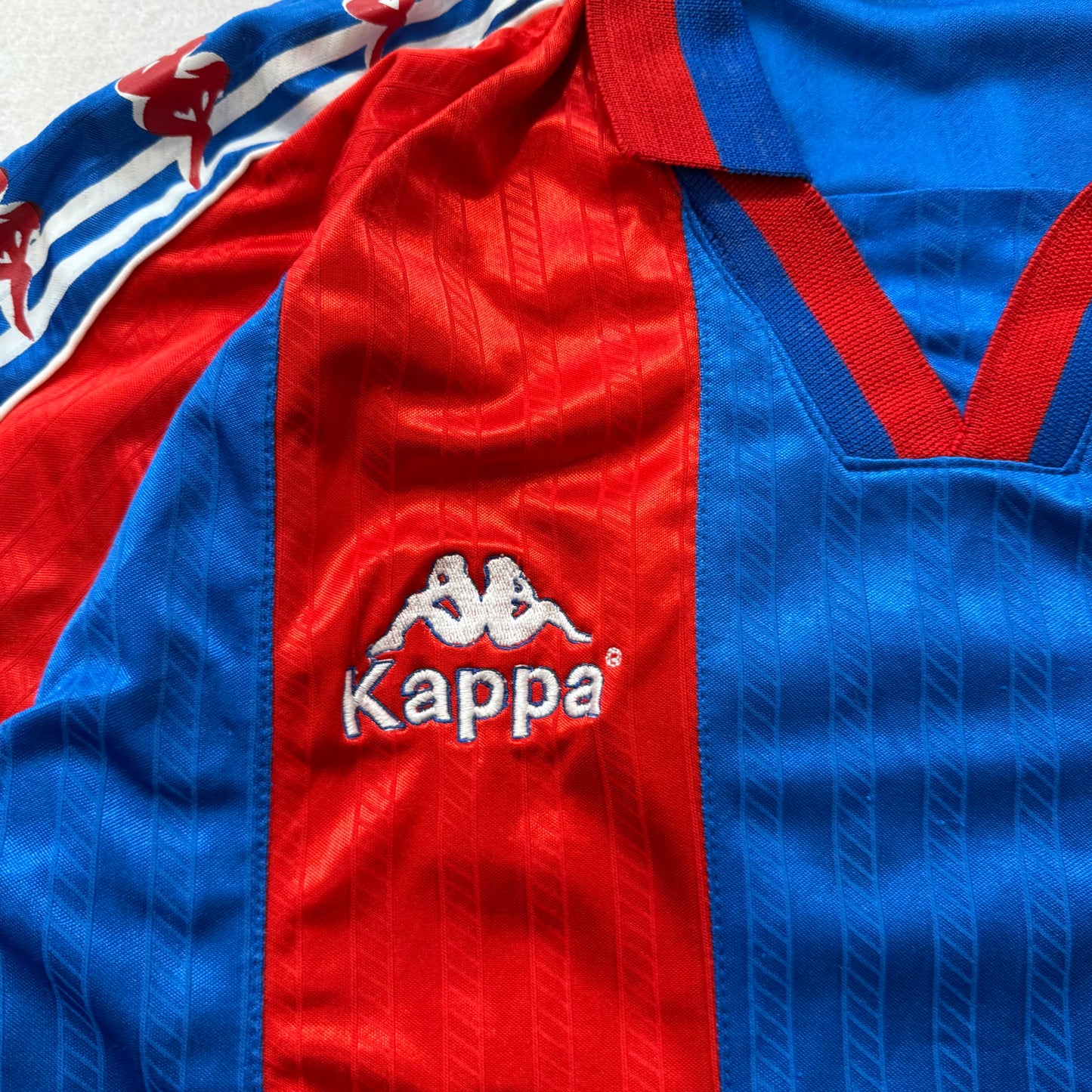 Kappa FC Barcelona Men's Blaugrana Home Shirt Short Sleeve Logo Tape Size XL