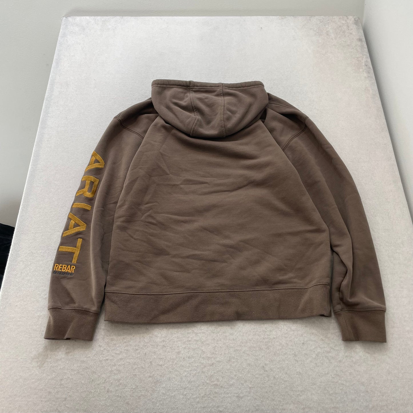 Ariat Rebar Men's Brown Fleece Work Hoodie Pullover Y2K Sports Outdoor Size M