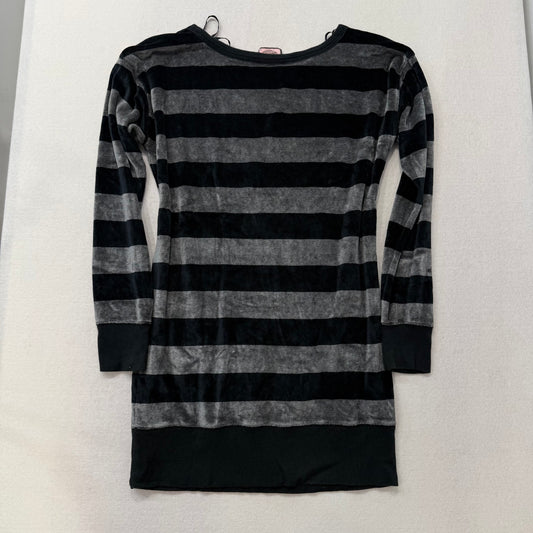 Vintage Juicy Couture striped velour long sleeve dress with gold emblem detail size M