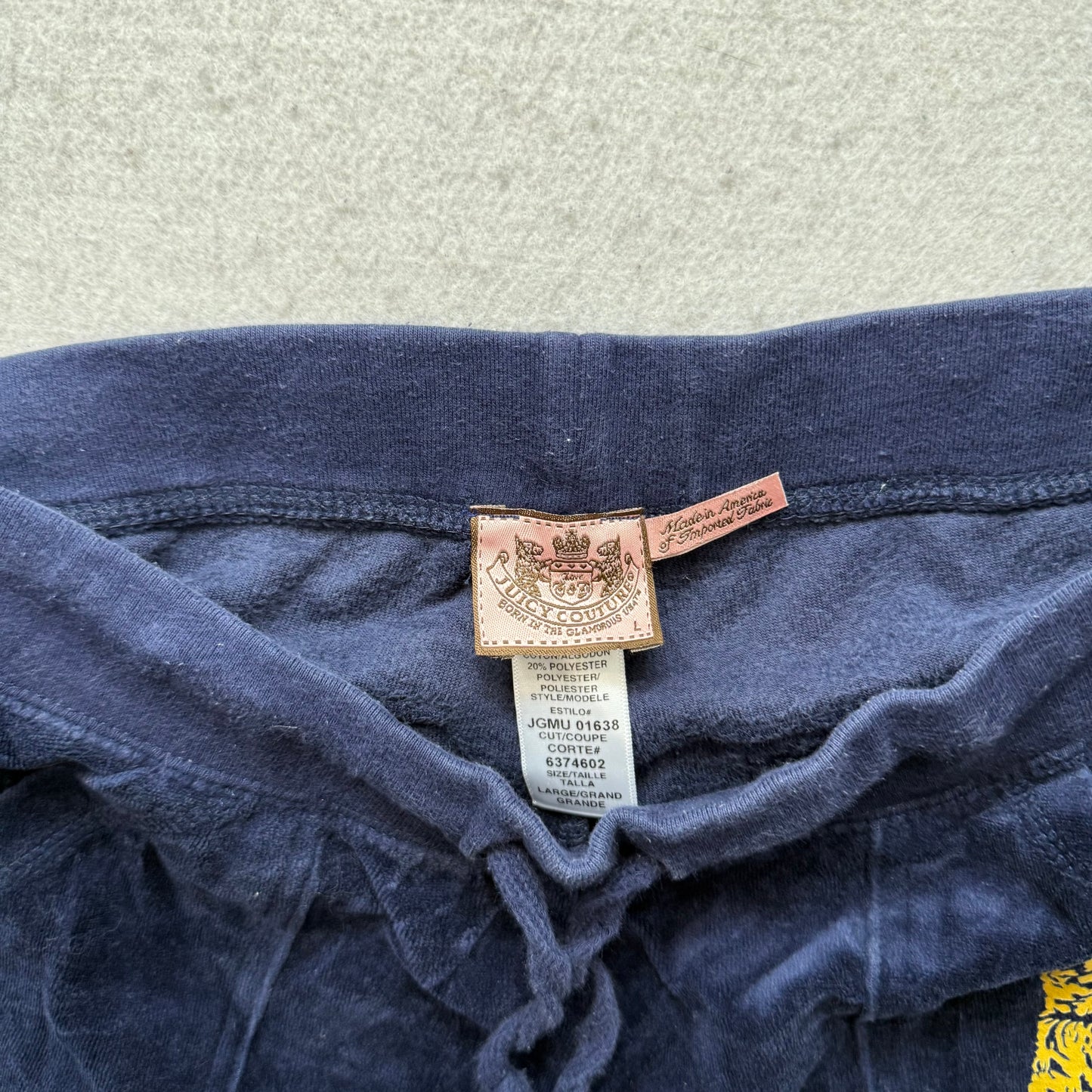 Vintage Juicy Couture Scottie Dog Navy Velour Tracksuit Set Hoodie & Pant Size L