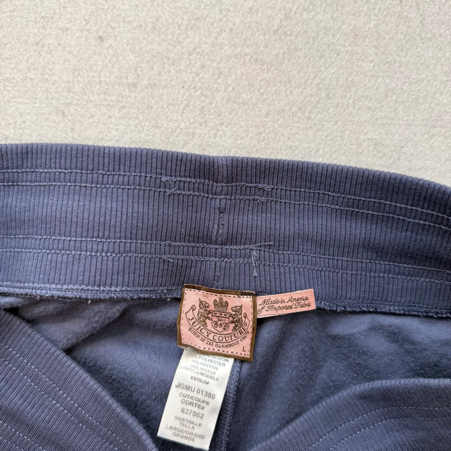 Vintage Juicy Couture Women's Steel Blue Flared Track Pant Bell Bottom Size L