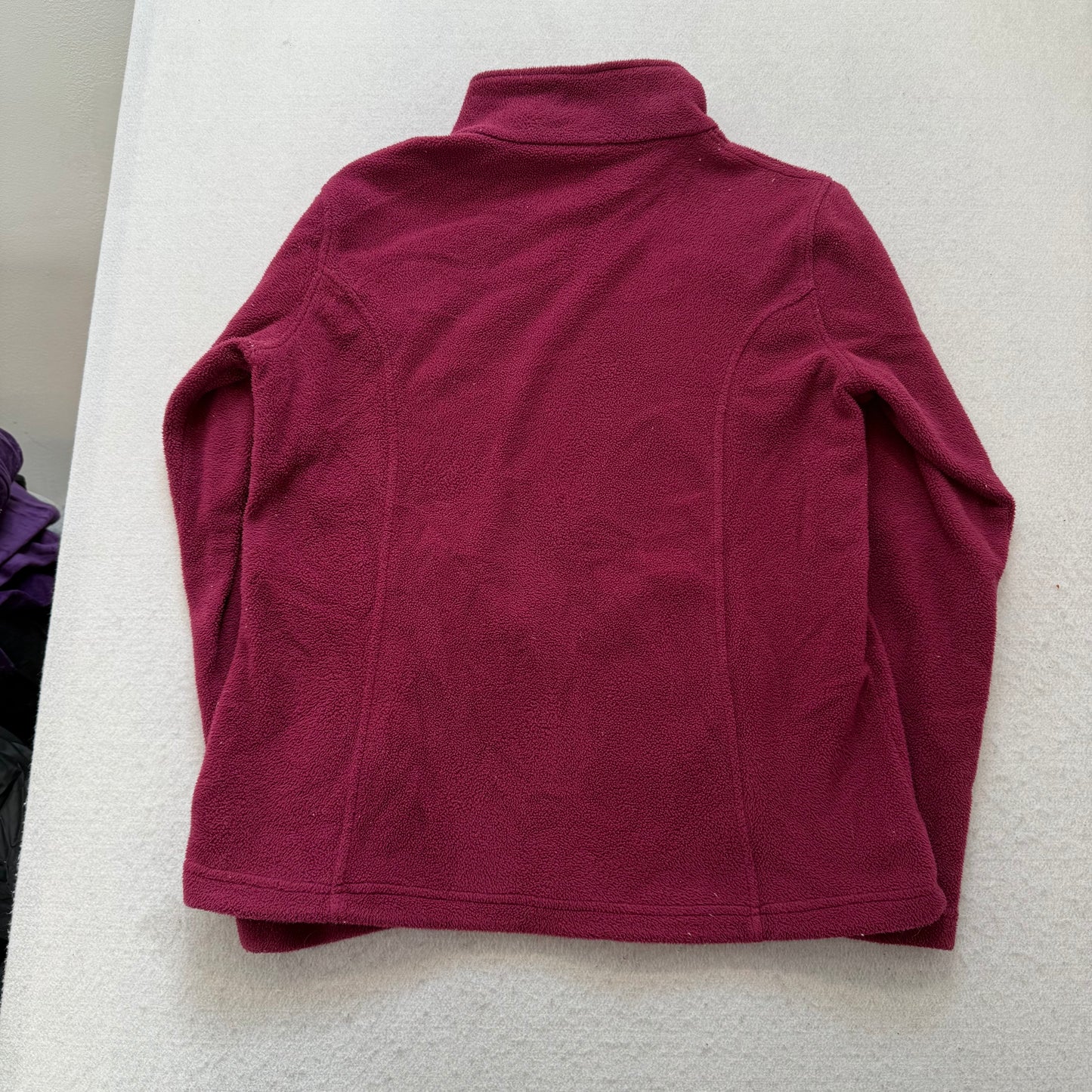 Bass Pro Shops Women's Burgundy Fleece Full Zip Jacket Mock Neck Outdoor Size M