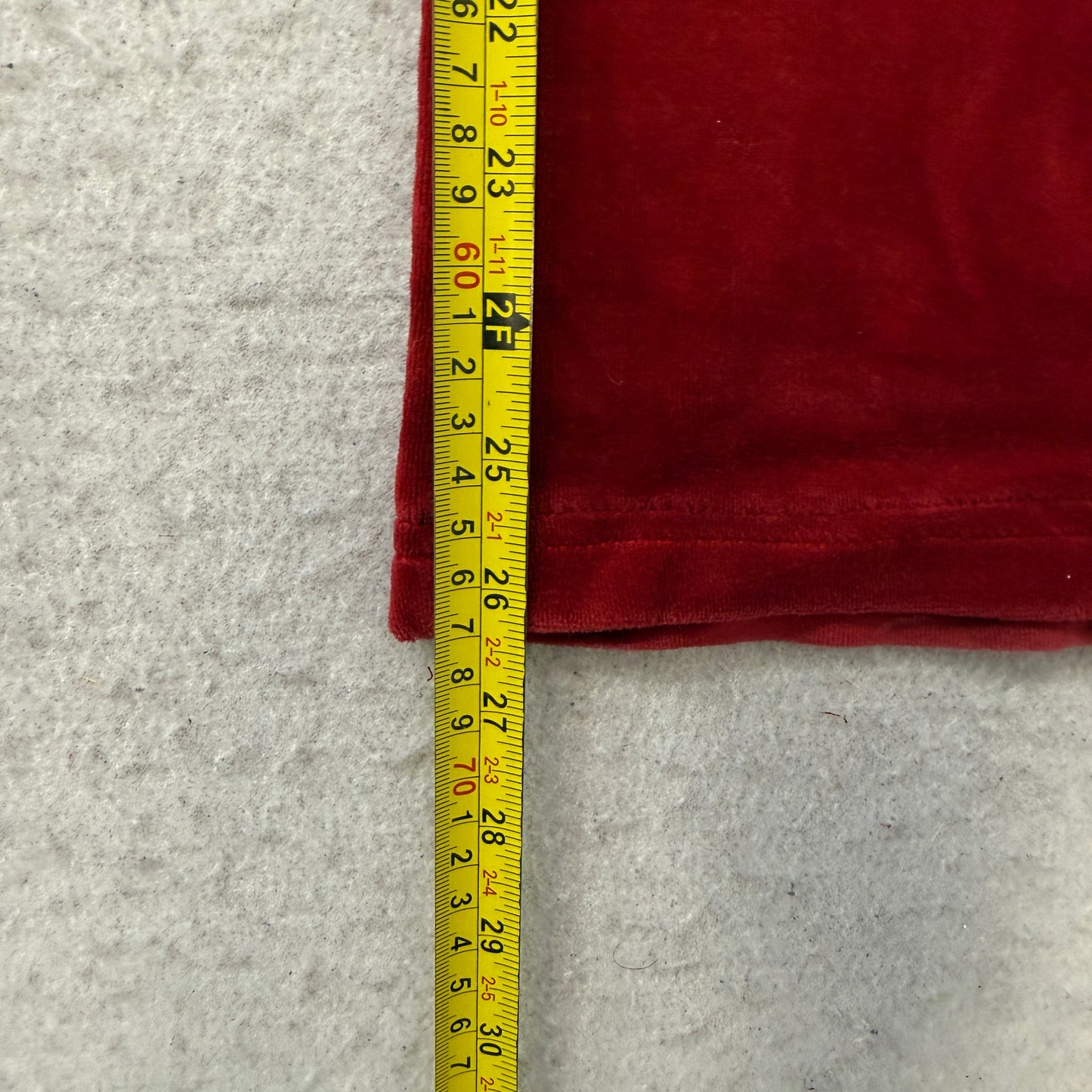 Juicy Couture Women's Red Velour Tracksuit Set Hoodie & Flared Pant Size M