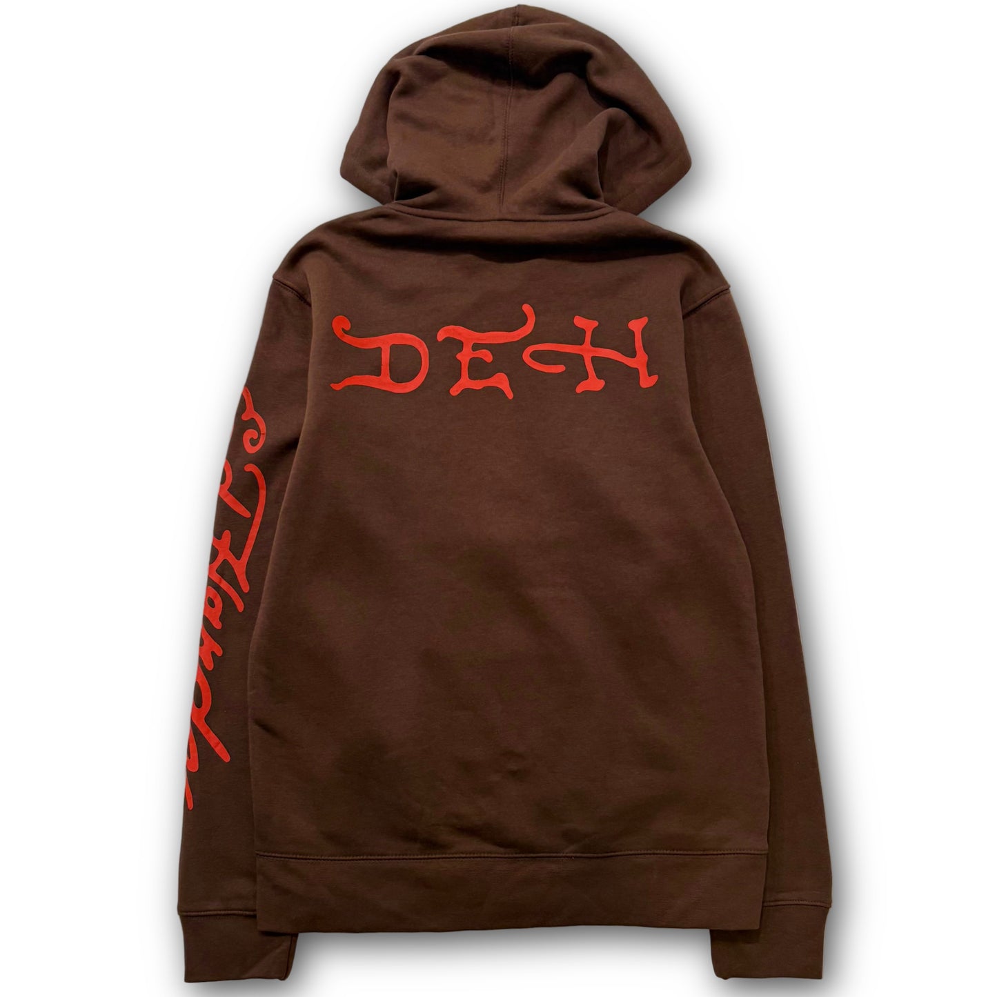 ED HARDY “Death is Certain, Life is Not” BROWN ZIP UP HOODIE