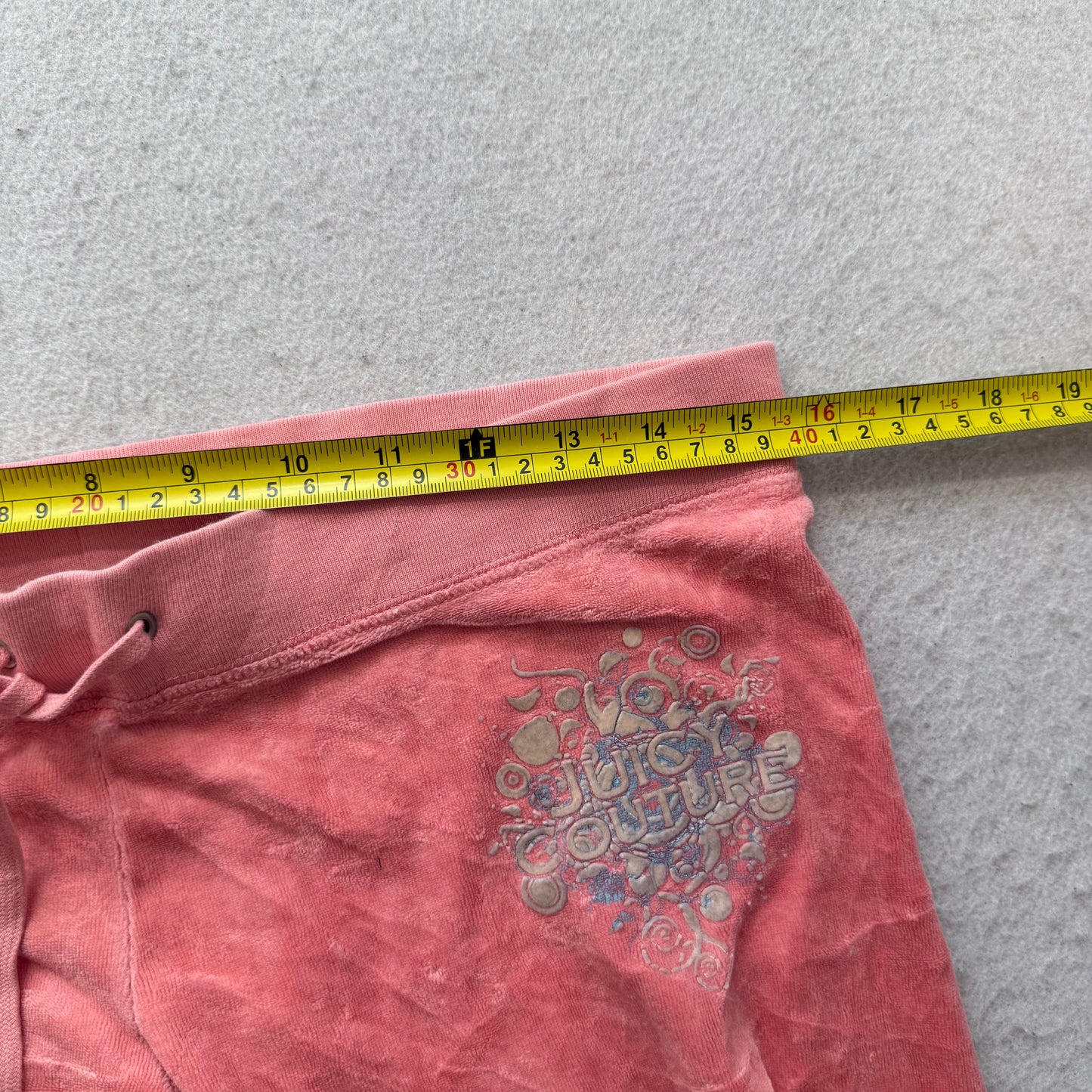 Vintage Juicy Couture Womens Coral Pink Velour Flared Leg Track Pant Logo Size S