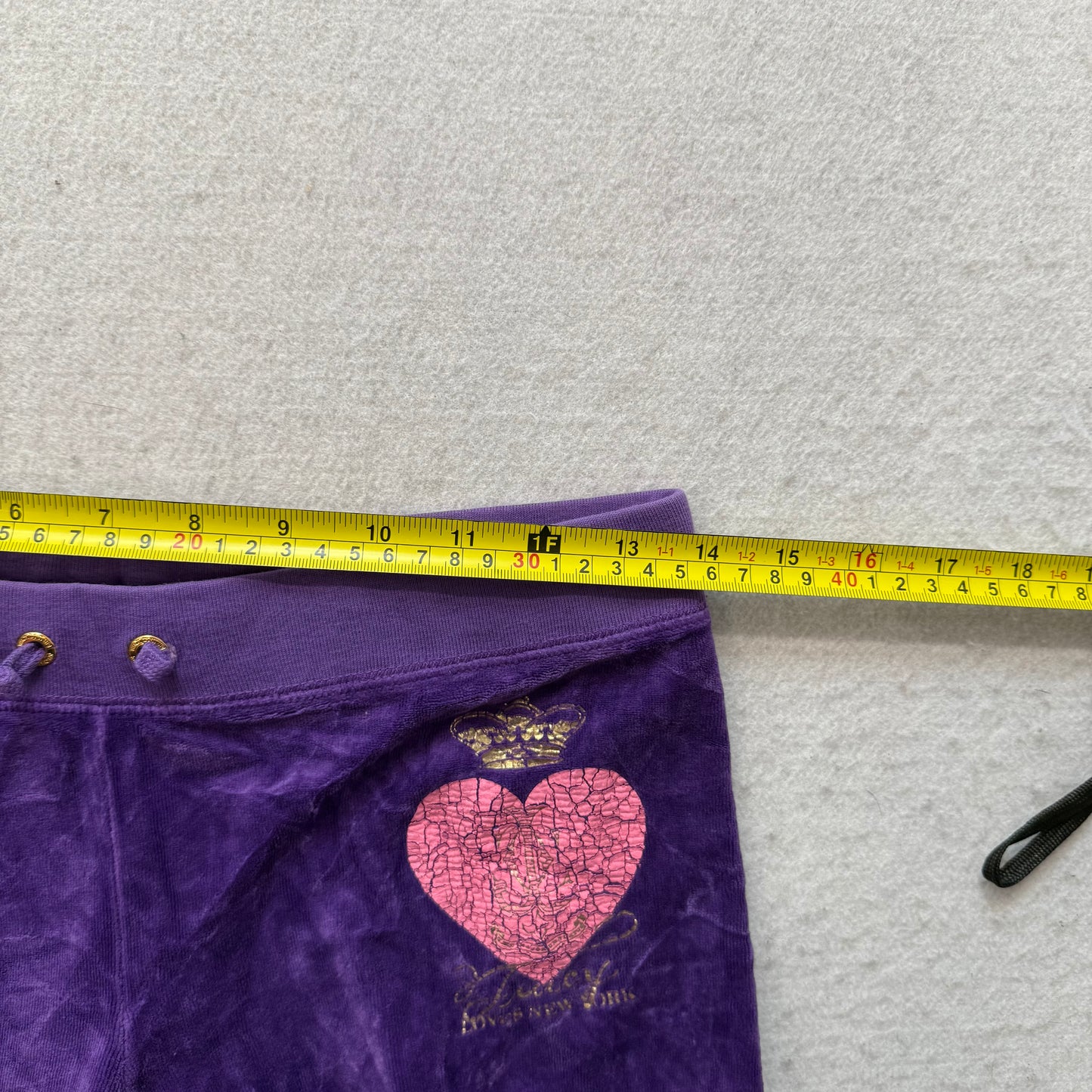 Juicy Couture Women's Royal Purple Velour Flared Track Pant Drawstring Size 12