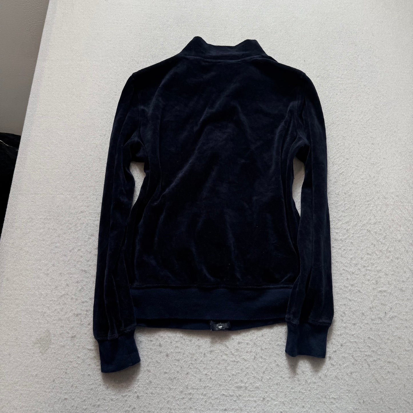 Juicy Couture Women's Navy Blue Velour Full Zip Track Jacket Classic Y2k Size M