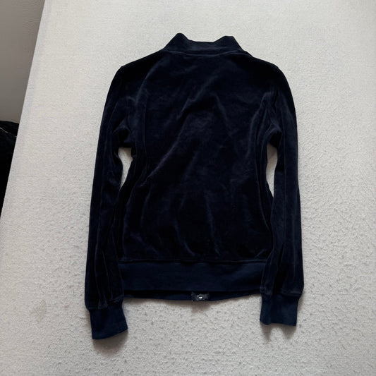 Juicy Couture Women's Navy Blue Velour Full Zip Track Jacket Classic Y2k Size M