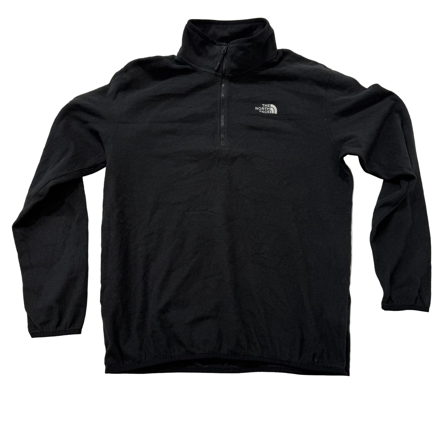 The North Face Mens Black Fleece Pullover Jacket Cedar Trail Grid 1/4 Zip Size L