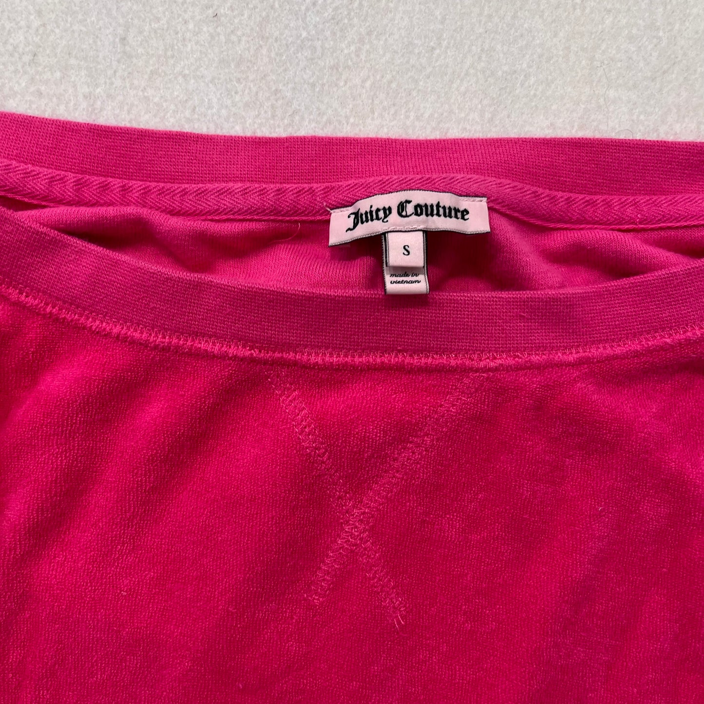 Vintage Juicy Couture pink off-the-shoulder terry shirt size S