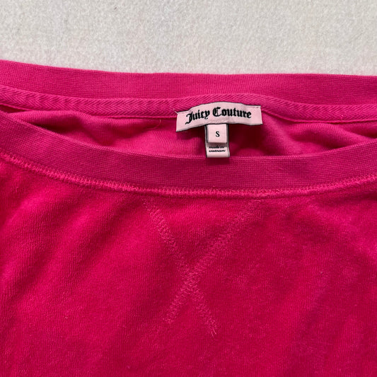 Vintage Juicy Couture pink off-the-shoulder terry shirt size S