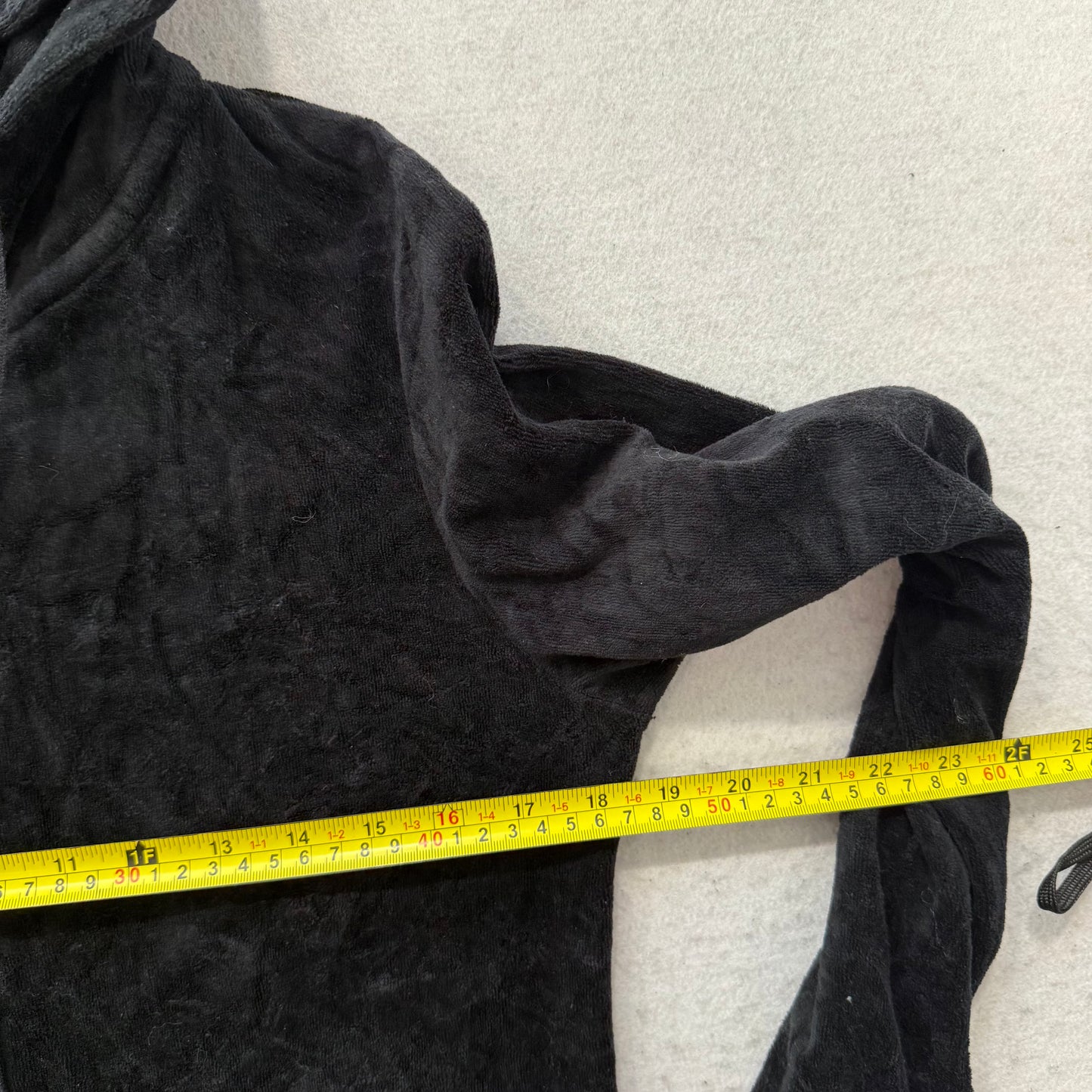 Juicy Couture Womens Solid Black Velour Full Zip Hoodie Loungewear Preppy Size M